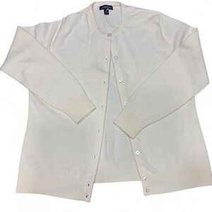 Lands' End Cream 100% Cashmere Sweater size Large